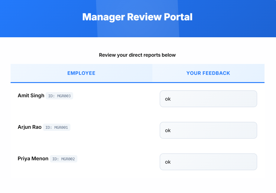 Manager Review Portal